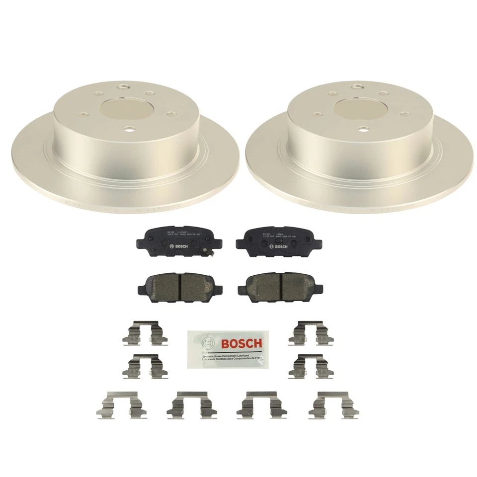 Kit de freio traseiro Bosch sólido 291mm rotores de disco pastilhas de cerâmica para Juke Altima Maxima - Imagem 1 de 1