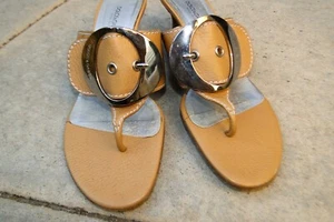 Sandalias vintage Dolce & Gabbana de cuero beige con hebilla talla 39,5-9 - Imagen 1 de 9
