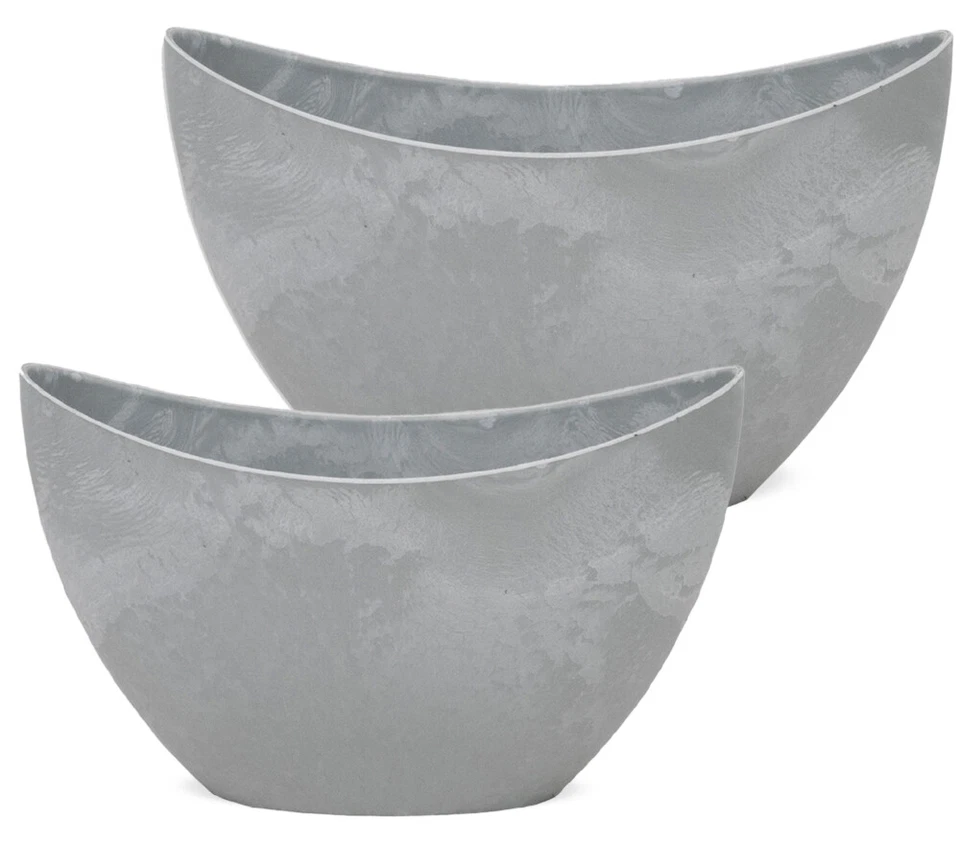 Pflanzschale Vintage oval für draußen hell-grau in 2 Größen - Bild 1 von 1