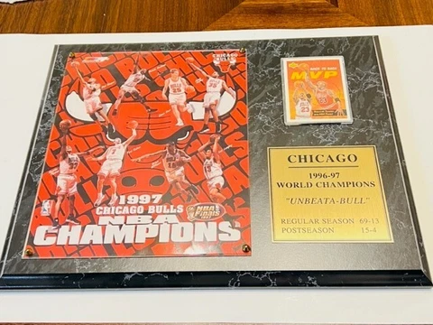 1996-97 Vintage World Champion Chicago Bulls Plaque - 15" x 12" Cover