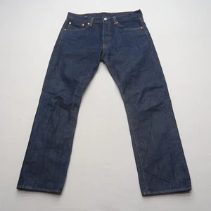 Levi's Mens 501 Jeans Size 33 x 33 Dark Wash Button Fly Raw Denim (34x28) - Picture 1 of 10