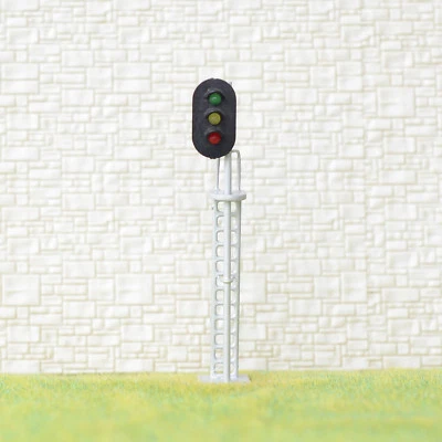 Sale 1 x HO / OO Scale Model Train Block Signals Railroad LED Light Silver #S3LH - Image 1 of 4