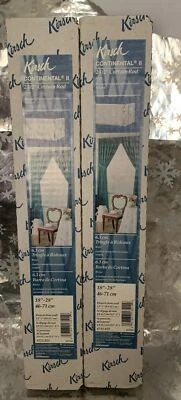 ❤️KIRSCH 2 BARRAS DE CORTINA 18-28” Continental II 2,5” barras de cortina nuevas en caja Foto 1 de 4