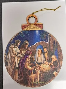 Designocracy Nativity Wooden Christmas Ornament USA - Picture 1 of 3