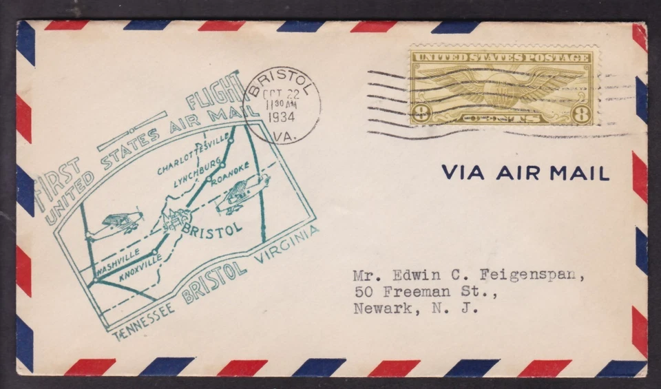 FIRST FLIGHT 1934, TENNESSEE - BRISTOL, VIRGINIA - Image 1 of 1