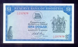 Rhodesia 1 dollaro 12.8.1974 P30i UNC - Foto 1 di 2