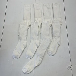 Mini Panda 9 Pack White Crew Socks Youth Girls Size Large - Picture 1 of 5