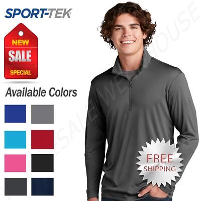 Pullover Sport-Tek Para Hombres 1/4 Cremallera Manga Larga Ligero Cuello Cadete ST357 Foto 1 de 3
