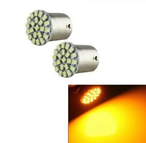 LED BA15S Ampoules 1156 Orange 22smd Veilleuses pour Feux clignotants 2pcs
