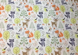  1/2 Metre Cartoon kid Rabbit Deer Tree Fox Raccoon Sewing Fabric Cotton  - Bild 1 von 2