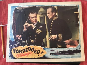Torpedoed 1937 Film Alliance 11x14" war lobby card H.B. Warner Robert Douglas