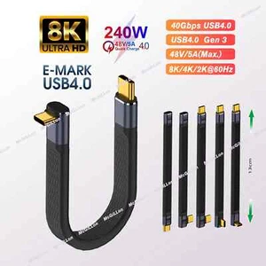 Gomito USB 4.0 Gen3 40 Gbps Cavo FPC PD 240W 5A Ricarica Rapida USB C Cavo Dati - Foto 1 di 31
