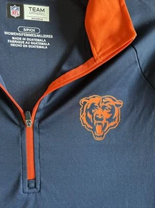 Chicago Bears Womens Sports Apparel Long Sleeve Navy Jersey Front Half Zip SMALL - Picture 1 of 4