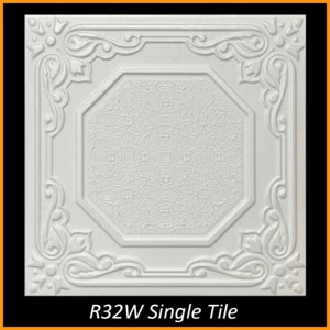 DIY Ceiling Tiles, Glue Up, Foam, 20x20, R32 White Pack of 48 (126 s/f) - Picture 1 of 6