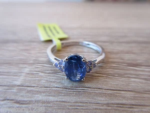 Himalayan Kyanite & Tanzanites Ring Platinum Over Sterling Sz 5,6,7 Opt - Picture 1 of 6