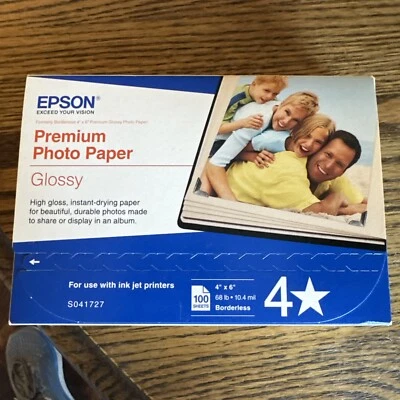 Epson Premium Photo Paper Glossy 4" x 6" 100 Sheets NEW - Image 1 of 3