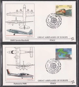 ITALY 1988 2 FDCs EUROPA TRANSPORTATION & COMMUNICATION + ARTCRAFT CACHET - Picture 1 of 2