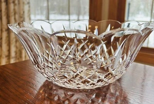 Waterford Crystal 9”x 4" Bowl “Lismore" Scalloped Edge Collection - Picture 1 of 12