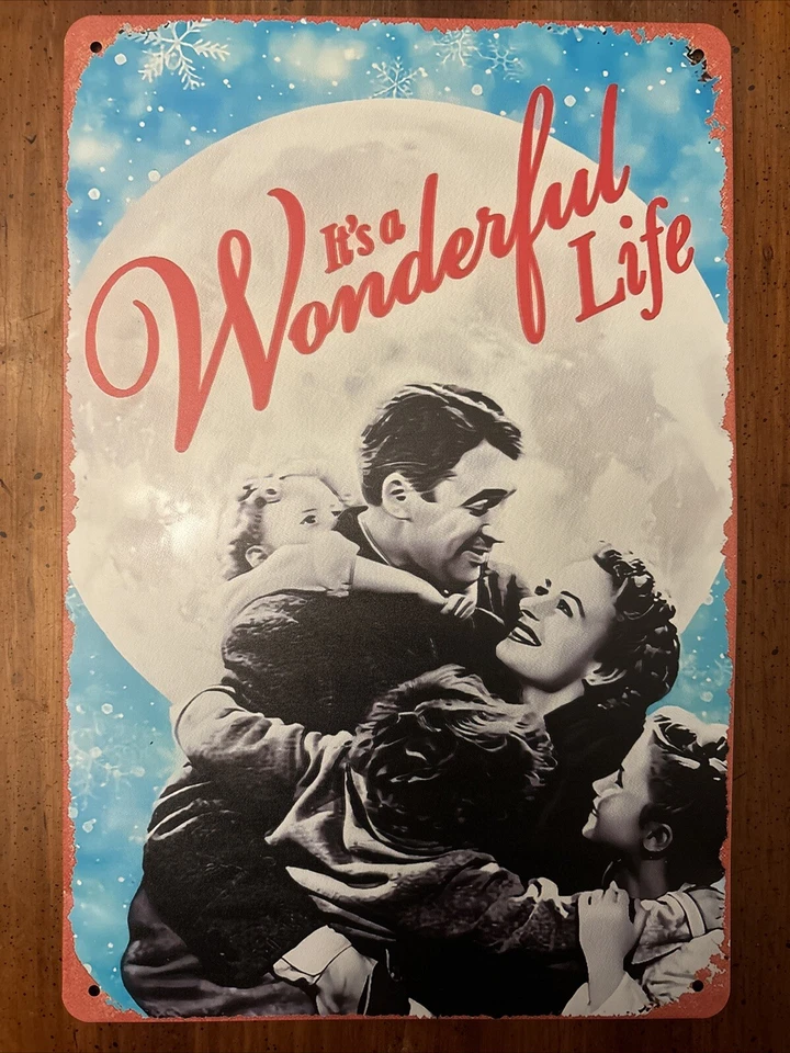 It’s A Wonderful Life Christmas Tin Metal Sign 8 X 12 Holiday Wall Decor - Image 1 of 1
