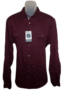 Perry Ellis Mens Long Sleeve Shirt Large Fig Red The Untucked Shirt NWT - Image 1 of 4
