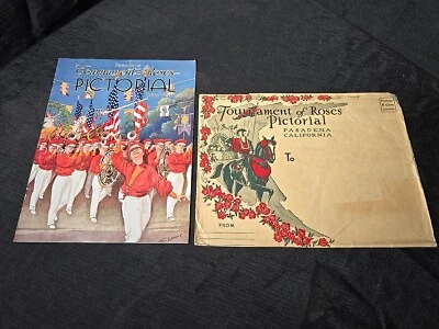 1936 Tournament Of Roses Pictorial w/ Rare Envelope Pasadena CA Parade Program - Image 1 of 4