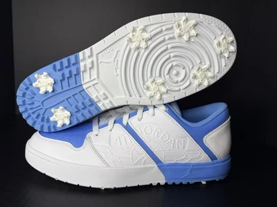Air Jordan Nu Retro 1 golfe baixo cravado UNC branco azul tamanho 9 masculino FZ4153-101 - Imagem 1 de 4