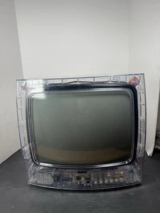 RCA Clear Prison CRT TV 13" Model J13805CL Retro Gaming Working Great No Remote - Picture 1 of 12