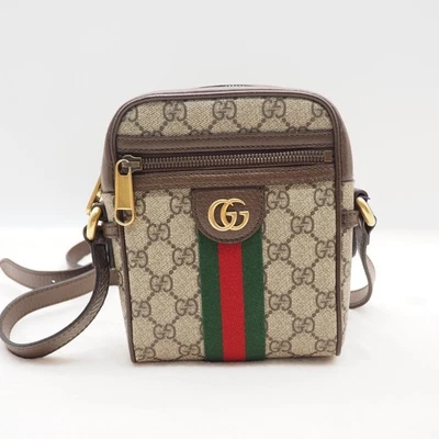 Mini Bolso Mensajero Gucci Ophidia GG Supreme Marrón Con Rayas Web Foto 1 de 4