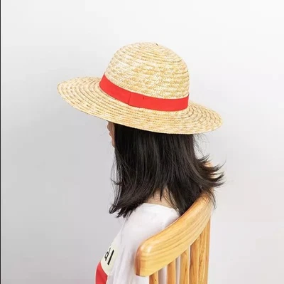 Personaje Anime Mono D. Luffy Sombrero de Paja Juegos con disfraces Hierba Tejido Sombrilla Gorra Prop Foto 1 de 4