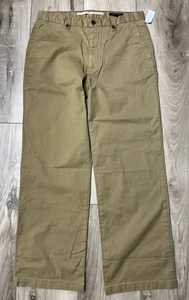 Banana Republic Mens Slouch Chino Pants Flat Front Stretch Whiskey Size 34R NEW - Picture 1 of 11