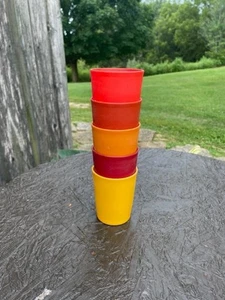TUPPERWARE HARVEST TUMBLERS  6oz  #1251  SET OF 5 COLORS AS SHOWN - Picture 1 of 2