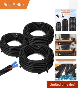 50 Fuß Schwarz Split Kabelbaum Schläuche Sortiment - 1/4", 1/2", 3/8" Kabelschutz... - Bild 1 von 8
