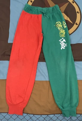 Pantalones de chándal Justice "The Grinch" verde/rojo lentejuelas niñas talla S 7/8  Foto 1 de 4