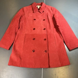 Giacca cappotto donna Sundance pelle pavone rosso usurato grande doppiopetto - Foto 1 di 13