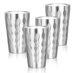 Stainless Steel Double Wall Cups, 16 oz Insulated Tumbler, 4 Pack Unbreakable... - Picture 1 of 7