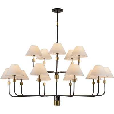 Lámpara de araña Artcraft Lighting AC12039BB Providence negra y latón cepillado Foto 1 de 4