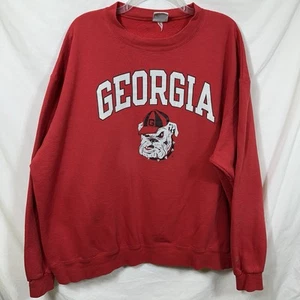 Vintage Georgia Bulldogs Distressed Champion Sweatshirt XXL Mascot 2XL Pullover - Picture 1 of 8