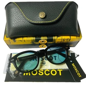 Gafas de sol MOSCOT LEMTOSH marco negro lentes azul claro 46-24-145 sin usar con estuche - Imagen 1 de 10
