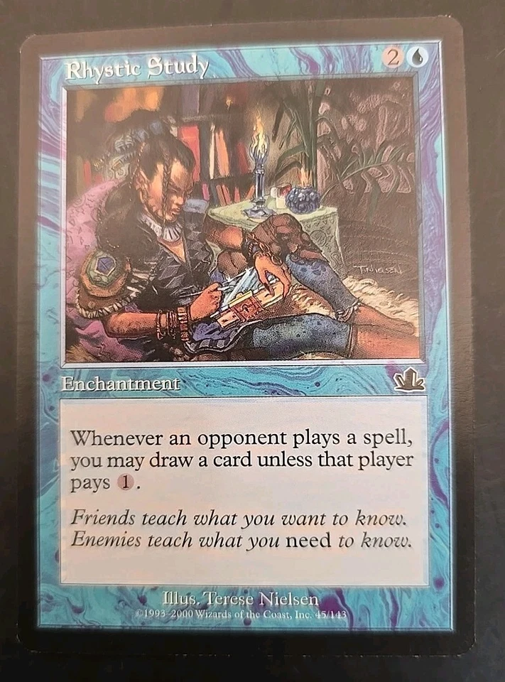 Rhystic Study Prophecy MTG Regular Lightly Played  - Image 1 of 3