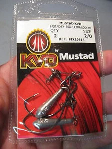 2 Mustad KVD Fishing Fastach X-Rig Ultra Lock Hooks Size 2/0 FTX10514 - Picture 1 of 2