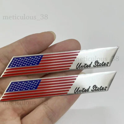 2 piezas Bandera Americana Coche Maletero Guardabarros Emblema Insignia Calcomanía Adhesiva Accesorios Foto 1 de 4