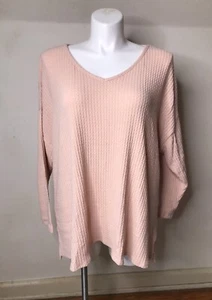 New Directions Studio Curvy Pink Waffle Top Sweater 3X - Picture 1 of 10