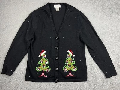 Ugly Christmas Sweater XL Y2K Animal Print Zebra Tree Shoe Lover High Heels - Image 1 of 4