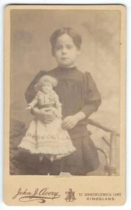 CDV - Child w/ Doll - London - John Avery, Kingsland - Girl - Picture 1 of 1