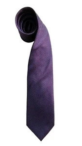 DANIEL HECHTER * PURPLE MEN'S DESIGNER PURE SILK WOVEN TIE - Picture 1 of 7
