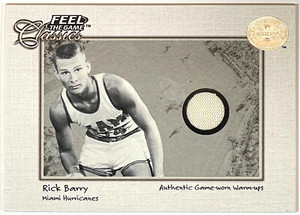 2001-02 Fleer Greats Of The Game Feel The Game Classics Rick Barry GU Relic