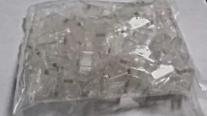 RJ45 8P8C CAT3 FLAT WIRE MODULAR CABLE PLUG BAGS OF 100PC - Picture 1 of 1