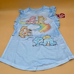 Care Bears Toddler Girl Blue Short Sleeve Nightgown Gown Pajamas 5T PJs - Picture 1 of 4