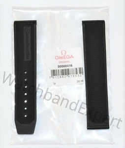 Original Omega Speedmaster 19mm Black Rubber Watch Band Strap + Deployment Clasp - Picture 1 of 7