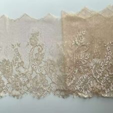 2Pcs Light Gold Eyelash Tulle Lace Trim Sewing Dress Clothes Wedding DIY Craft